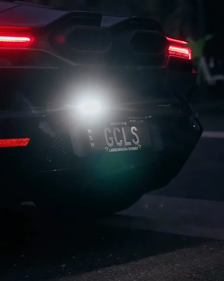 The GCLS number plate on a G Class Hire car at night