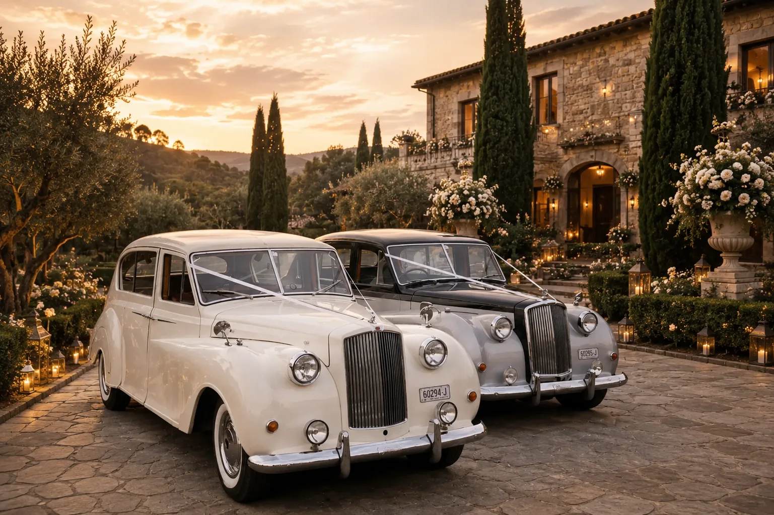 A luxury wedding car line-up for an Italian wedding in Sydney