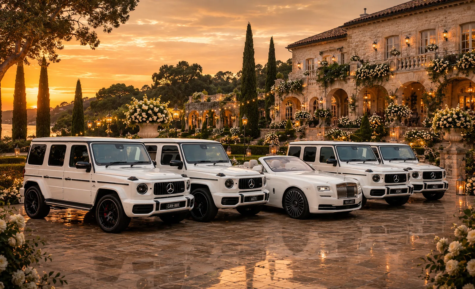A luxury wedding car line-up for a Turkish wedding in Sydney