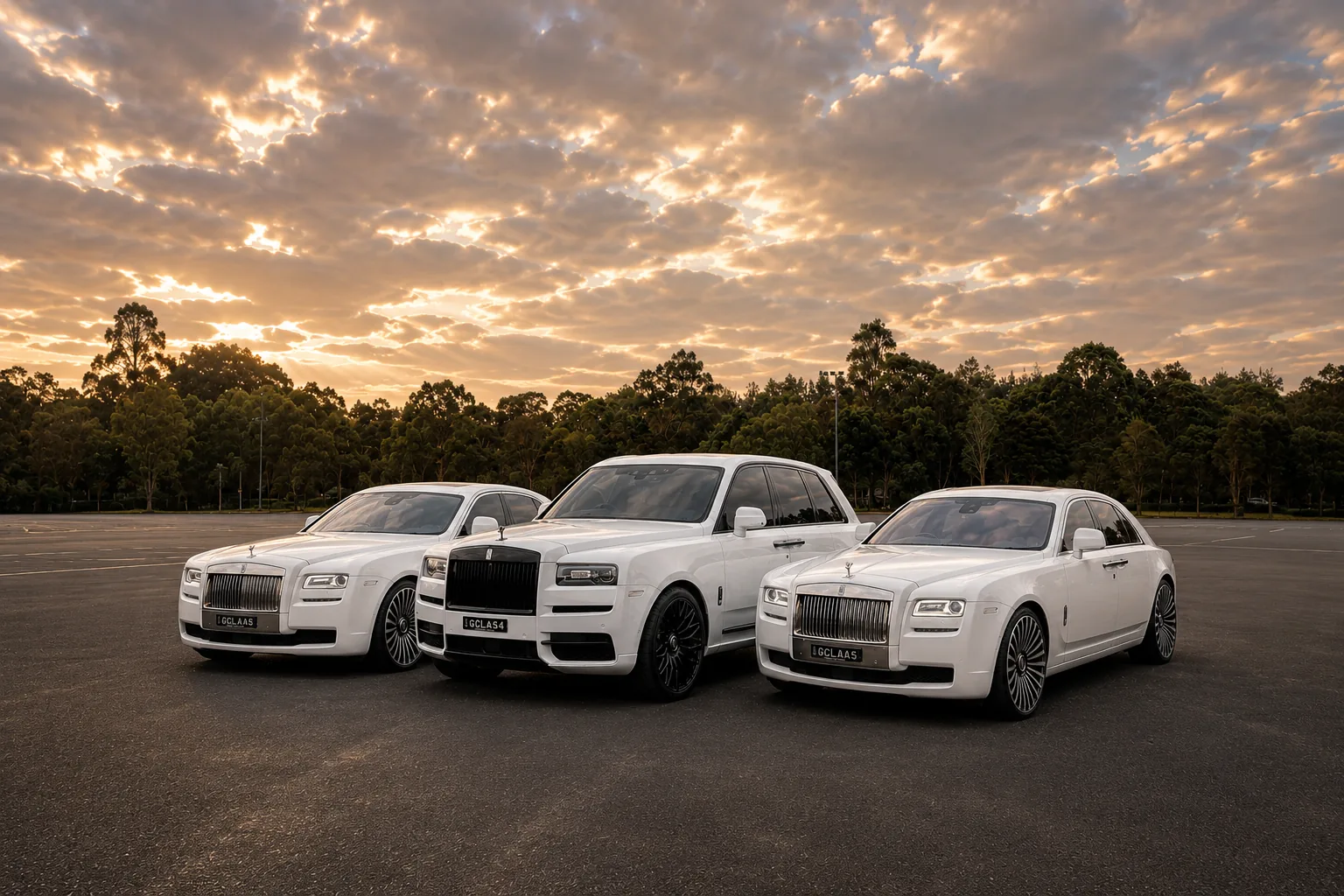 The Luxe Line-Up — a matched luxury car line-up by G Class Hire