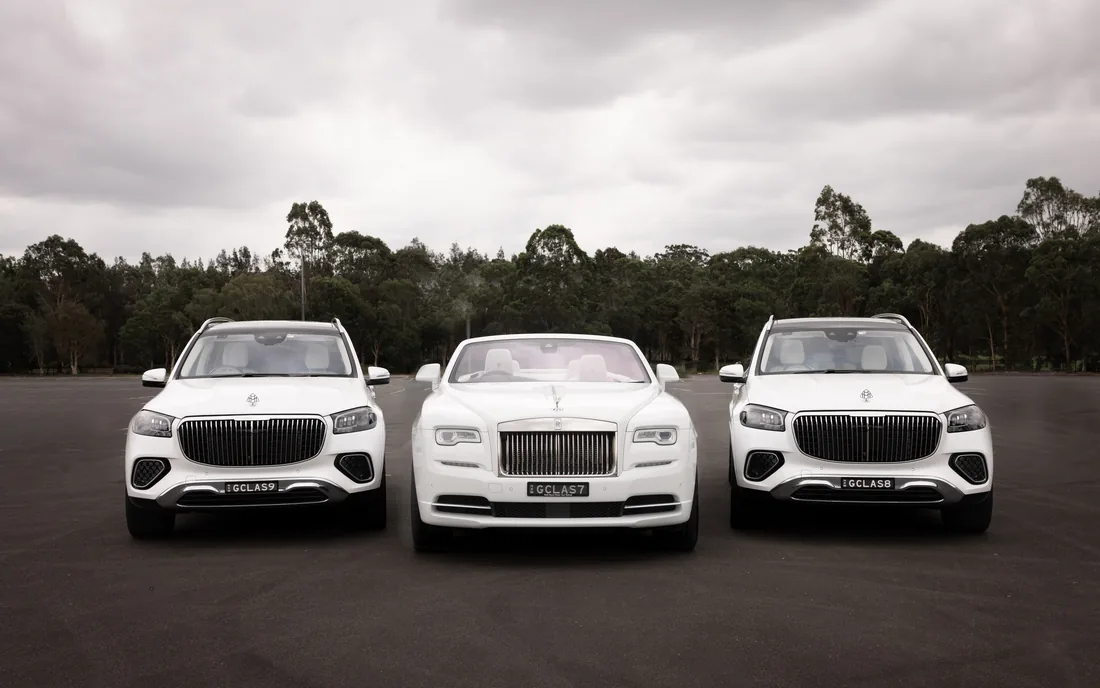 The Maybach Line-Up — a matched luxury car line-up by G Class Hire