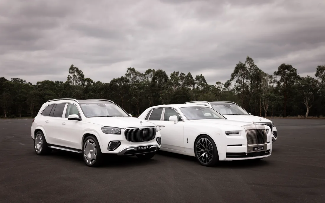 The Maybach Line-Up — a matched luxury car line-up by G Class Hire