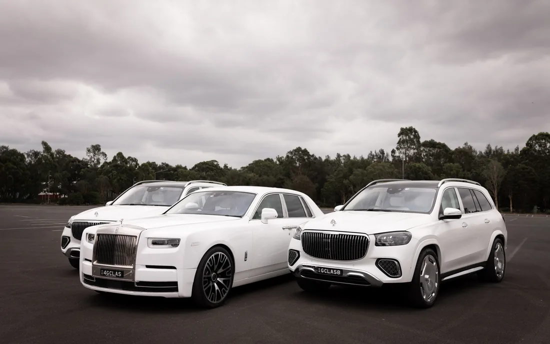 The Maybach Line-Up — a matched luxury car line-up by G Class Hire
