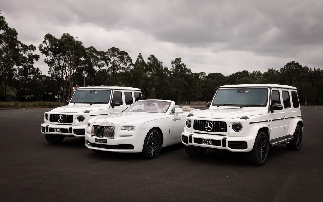 The Simple Line-Up — a matched luxury car line-up by G Class Hire