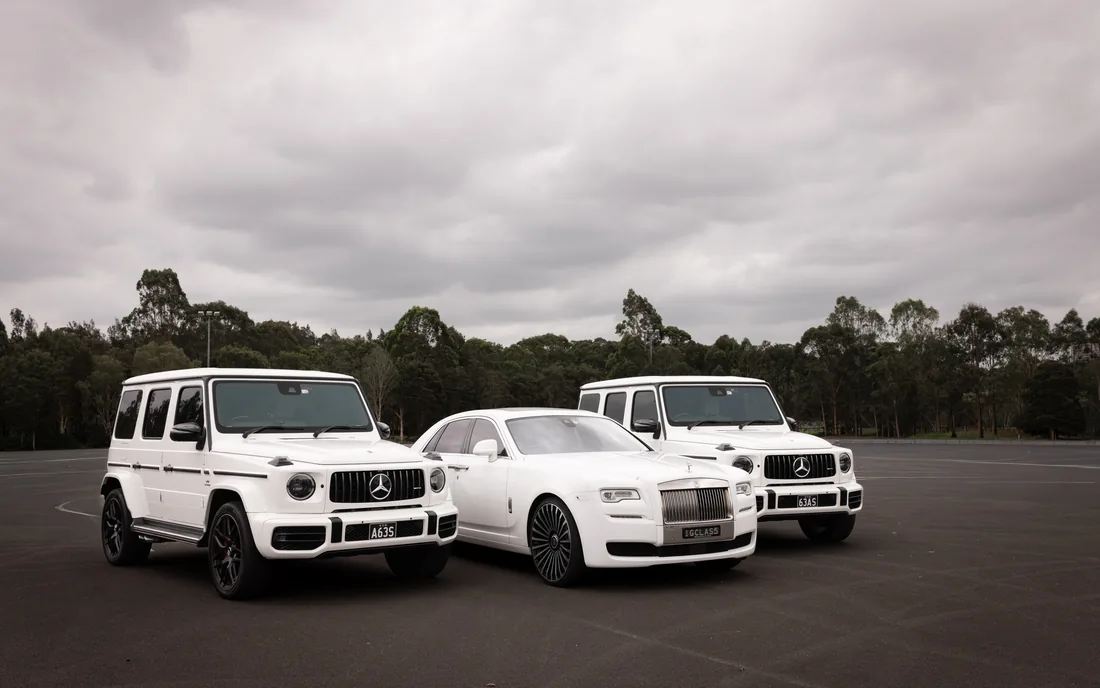 The Simple Line-Up — a matched luxury car line-up by G Class Hire