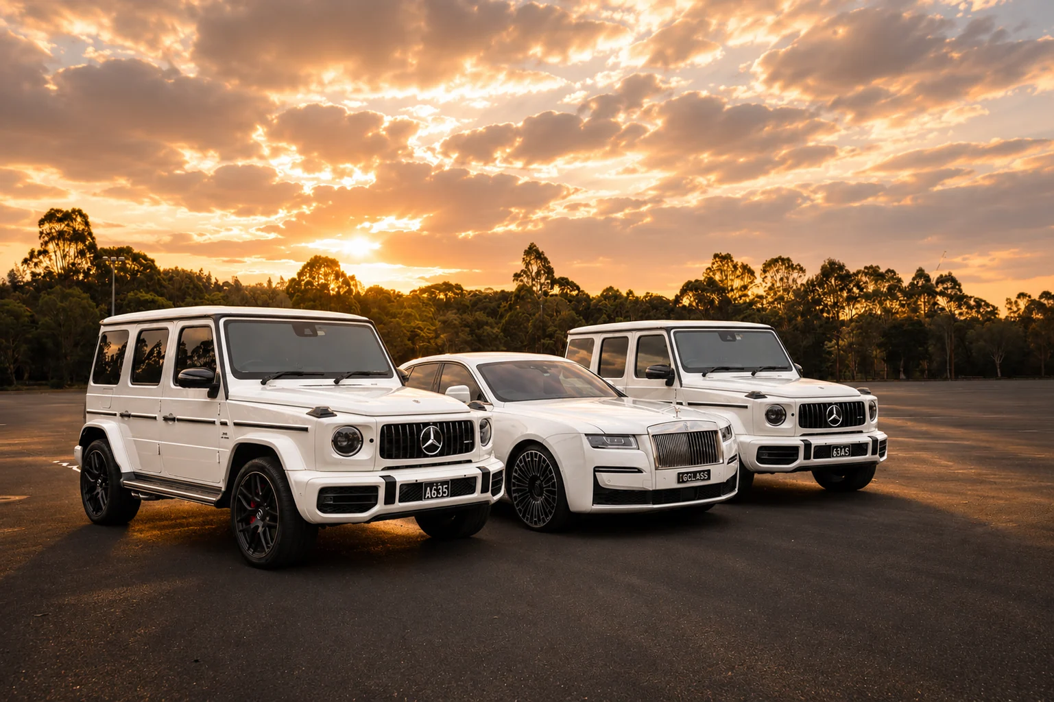 The Simple Line-Up — a matched luxury car line-up by G Class Hire