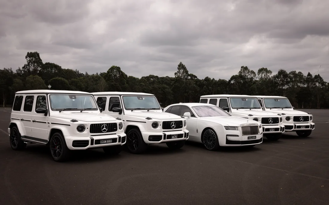 The Stance Line-Up — a matched luxury car line-up by G Class Hire