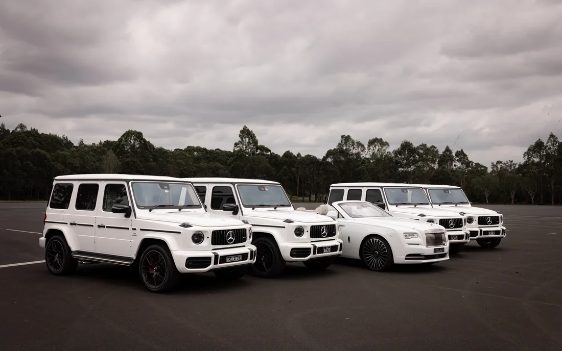 The Stance Line-Up — a matched luxury car line-up by G Class Hire