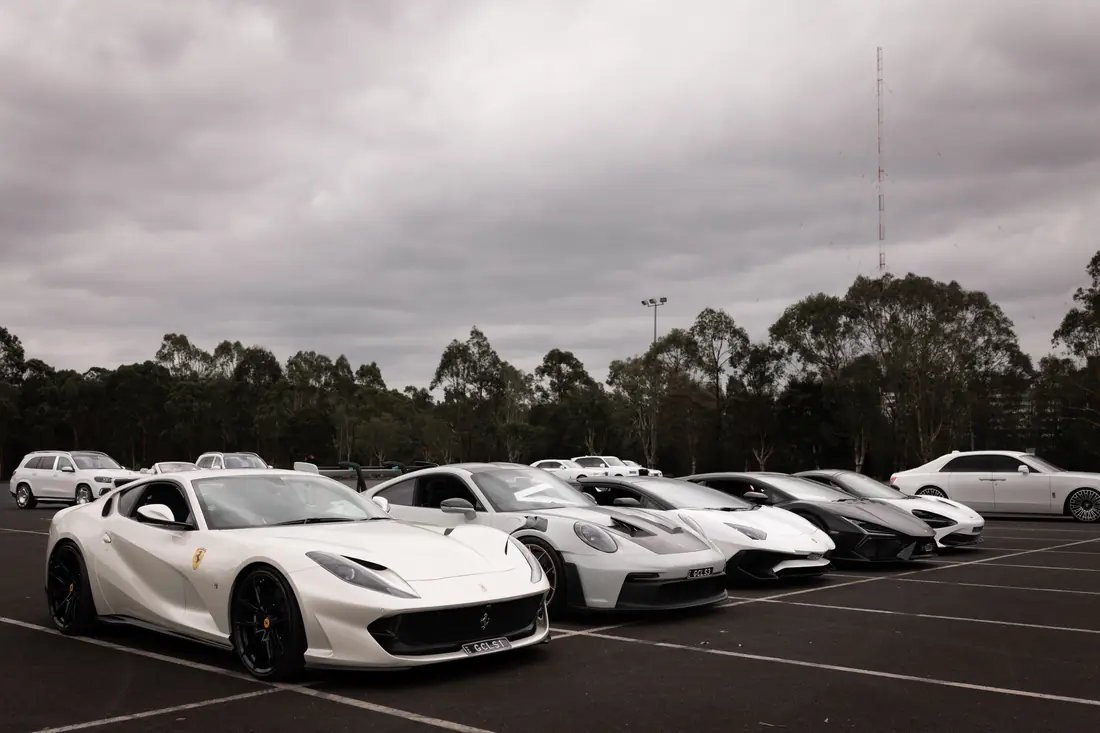 Lamborghini Revuelto hypercar pair staged at the G Class Hire Sydney supercar shoot