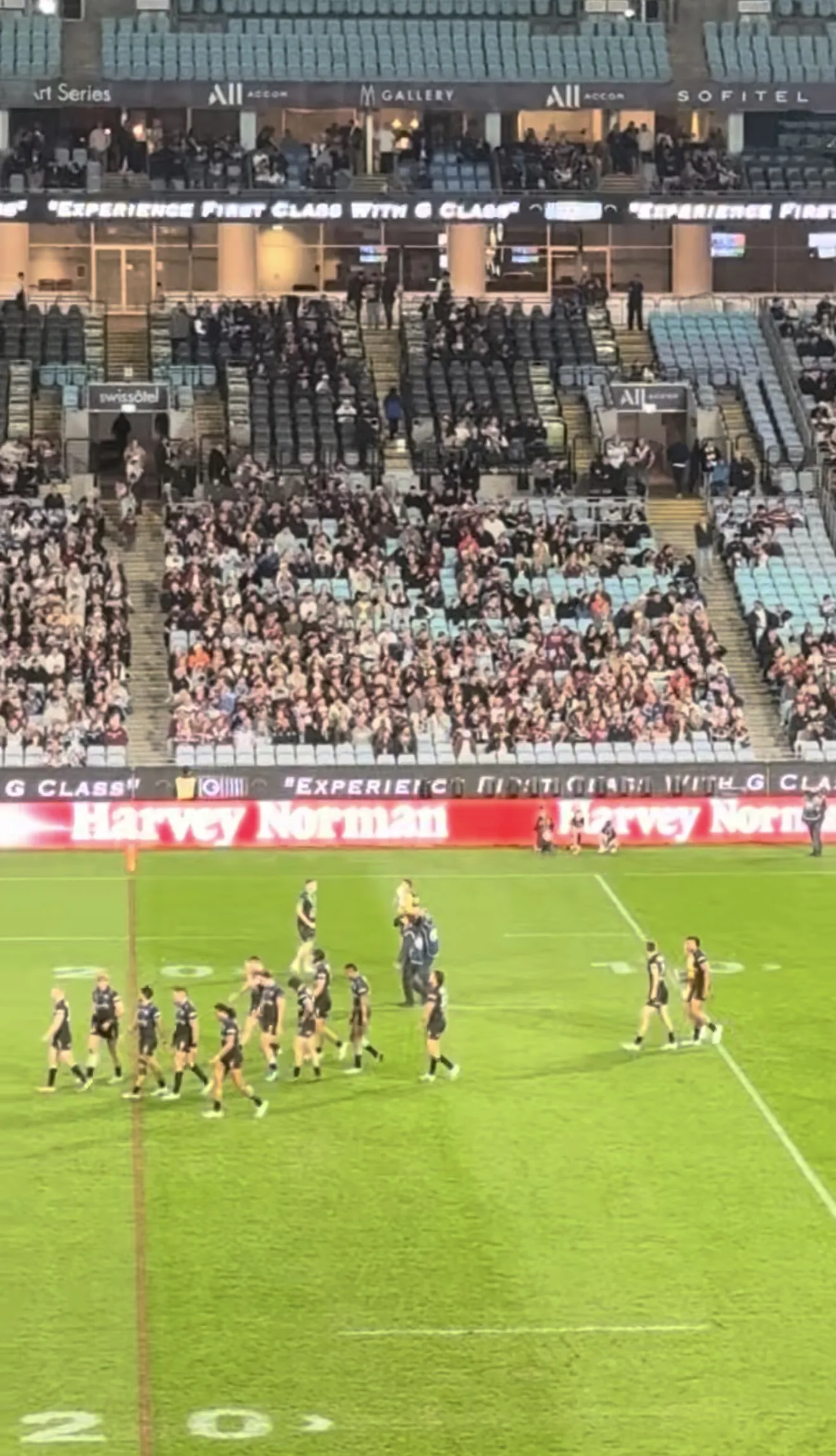 Pitchside on game day — G Class Hire at Accor Stadium
